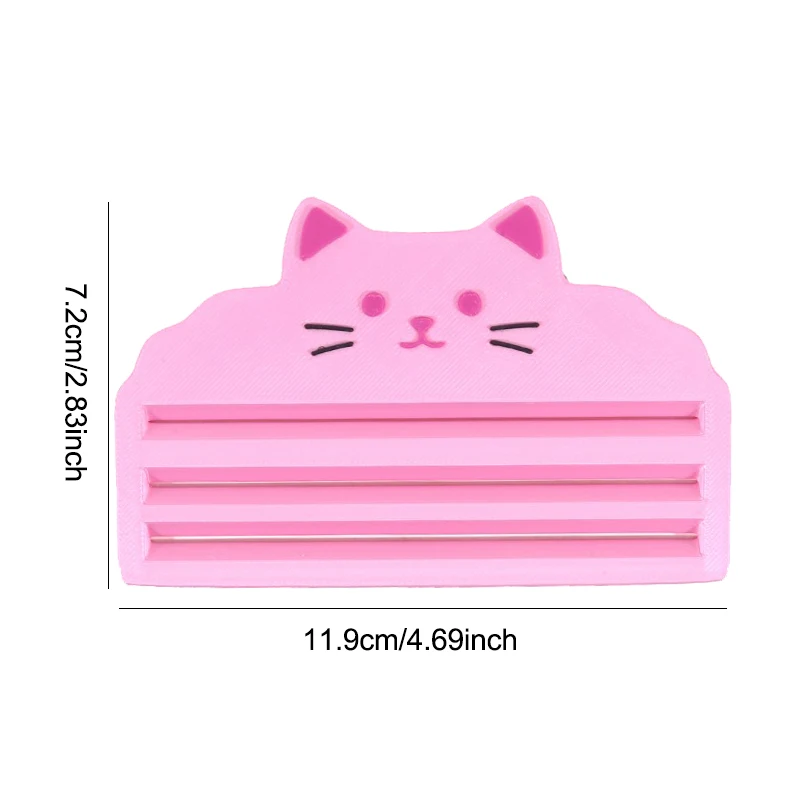 Cute Cat Strip Squeezer Pet Food Dispenser For Cat Wet Food Treats Plastic Feeding Tool For Kitten & Small Dog 3 Slots Design