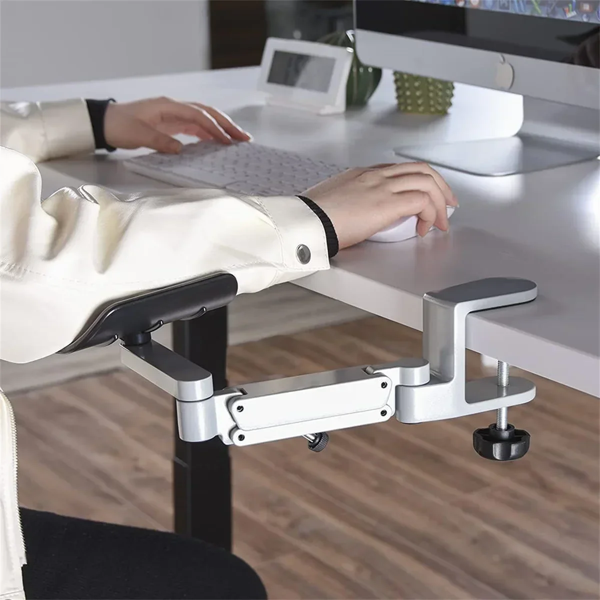 Ergonomic Arm Rest Support Extender for Desk Rotating Computer Office Elbow Support Arm Pads Hand Rest Aluminum Alloy