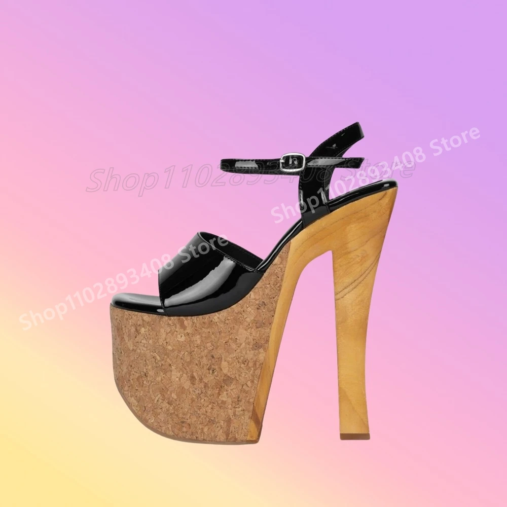 

Elegant Solid Peep Toe Sandals Platform Ankle Buckle Strap Chunky Heel New Design Women Shoes 2025 Spring Zapatos Para Mujere