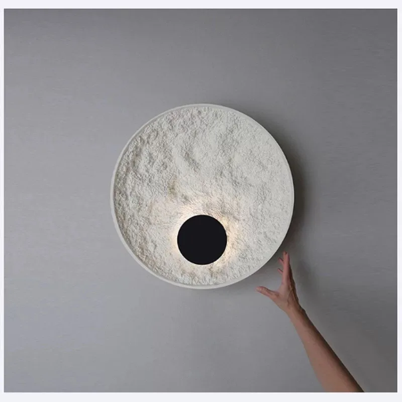 

YEBMLP Moonscape Design Wall Lamp Indoor Creative Resin Aisle Light Stair Proch Light Round Wall Lights For Living Room Bedroom