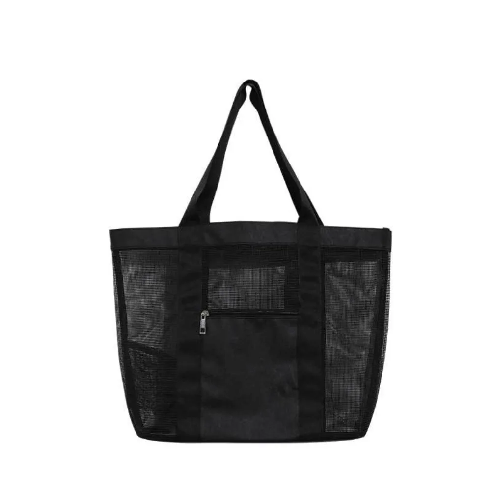 

Simple PVC Beach Tote Bag Summer Storage Bag Transparent Mesh Bag Handbag Swimming Fitness Bag Travel Shoulder Bag Outdoor