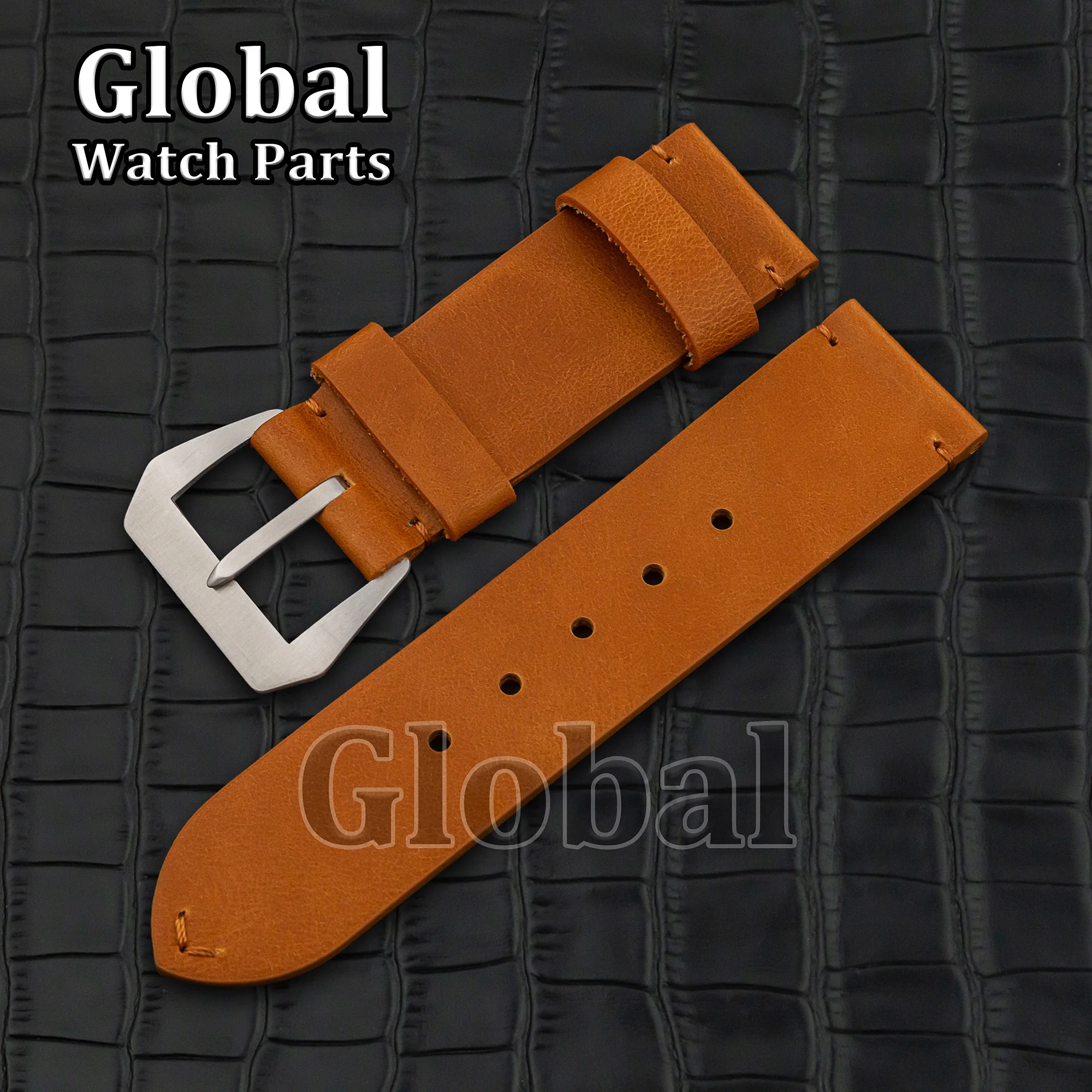 26mm Genuine Leather Watch Strap fit PAM 6152 High Quality Vintage Head Layer Cowhide Men's Watchbands Watch Parts Replacement