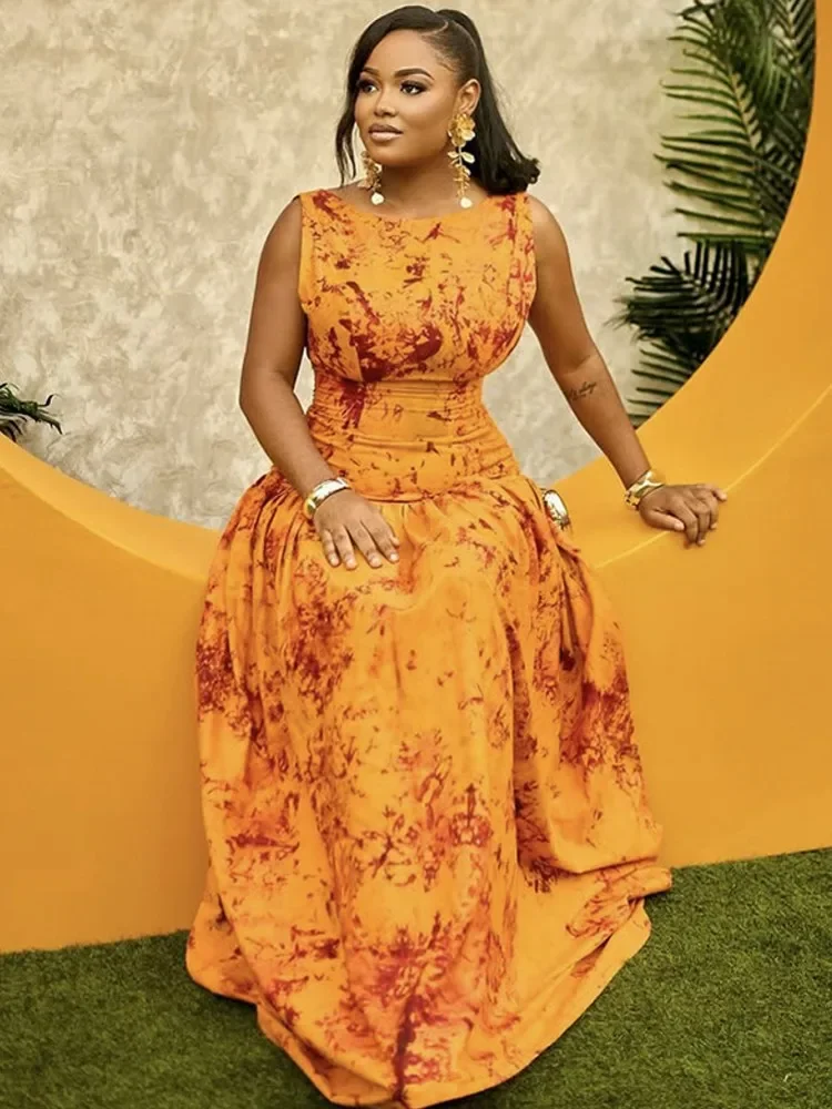 African Print Dresses For Women Dress 2025 Dashiki Patchwork Pleated African Clothes Africa Clothing Christmas Robe Maxi Dress