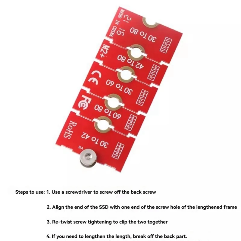 M.2 NGFF NVME SSD Extension Bracket Transfer 2230 2242 2260 2280 Length Extend Adapter Bracket Card Plate Change Long