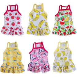 Summer Breathable Pet Clothing Banana Strawberry Dress for Cats Puppy Kitten Skirts Cat Sphynx Princess Clothes ropa para gatos