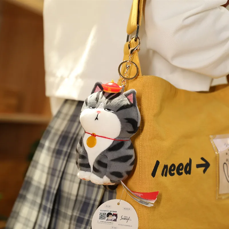 Cute Cat Keychain Simulation Lovely Keychain Ladies Bag Plush Toy Doll Hangings Student Backpack Lover Pendant Gift