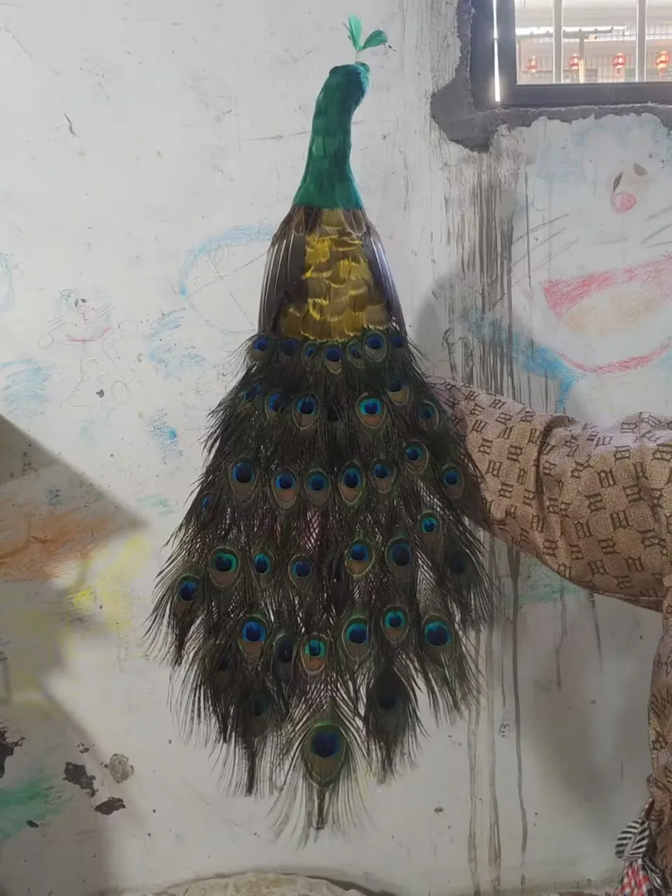 a pair of simulation foam&feather beautiful peacock models gift about 80cm xf2999