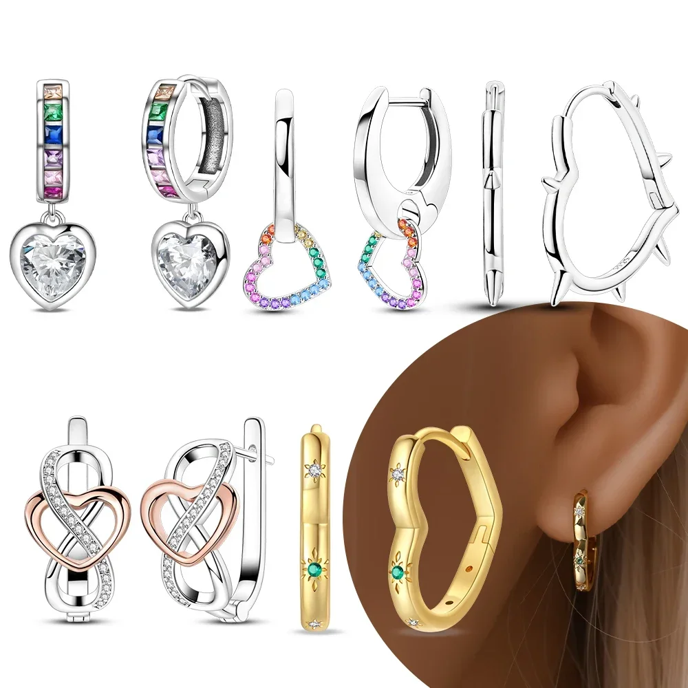 

Original Silver 925 Sterling Earrings Colourful Zircon Fine Earrings for Women Popular Anniversary Love Gift Jewelry Hot Sale