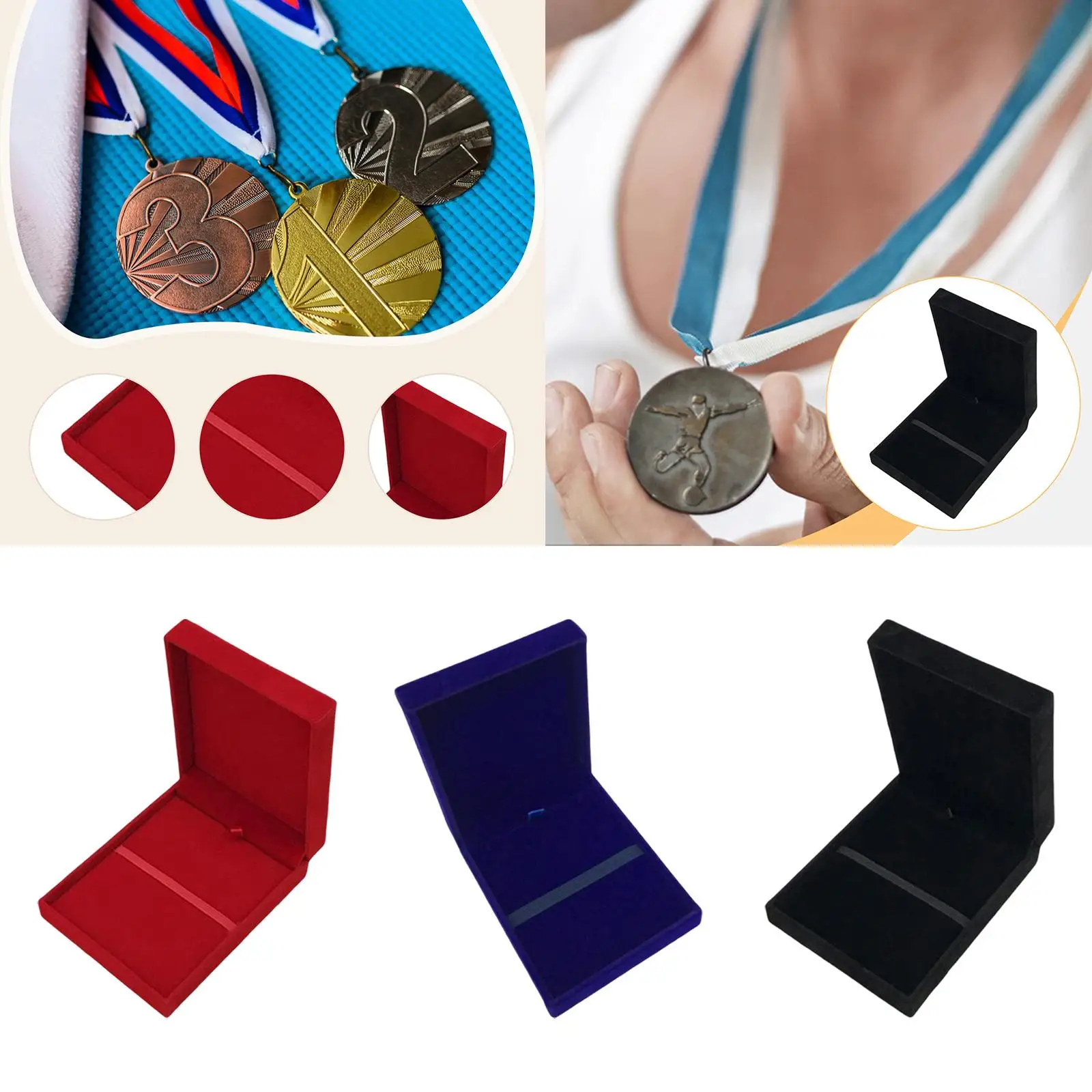 حافظة عرض الميدالية مجموعة محمولة حامل تذكاري داخلي ناعم مفرد #2