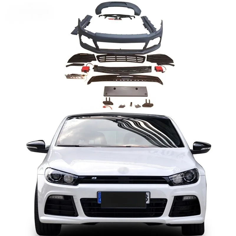 Automotive Parts For 2008+ VW Scirocco Facelift R line Front car bumpers Auto Grille Side Skirt Rear Car Bumper Rear Diffuser