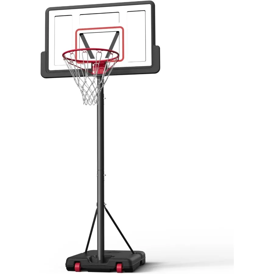 ห่วงบาสเก็ตบอลกลางแจ้งแบบปรับได้สำหรับวัยรุ่น ระบบเป้าบาสเก็ตบอลแบบพกพาสำหรับสนามหลังบ้านและทางเดินรถ