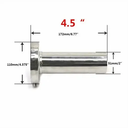Universal 4.5 Inch T-304 Stainless Steel Round Exhaust Muffler Tip Removable Silencer Silver For Mufflers with 4.5