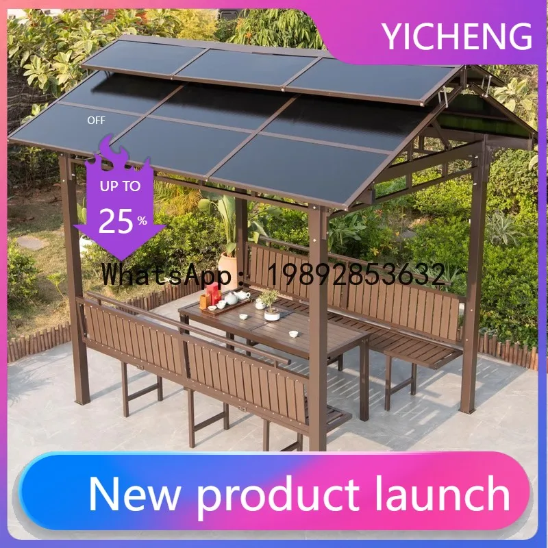 Yy outdoor pavilion outdoor canopy rooftop open-air courtyard house garden double roof sunlight board four-corner pavilion