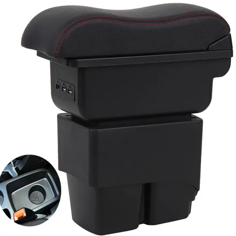 

Luxury Leather Armrest Box for Ford Fiesta MK7 Car 2009-2017 Curved Surface Design Easy Install Comfortable Touch