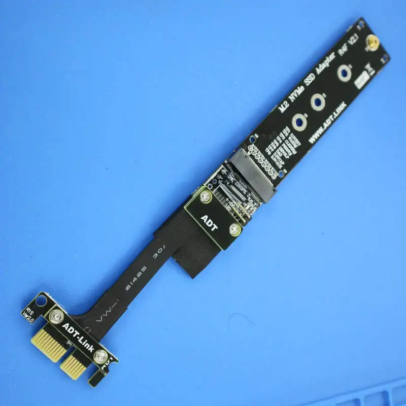 Cable de extensión PCIe 4x convert 1x M.2 NVMe SSD tarjeta adaptadora compatible con PCI-E 3,0 ADT