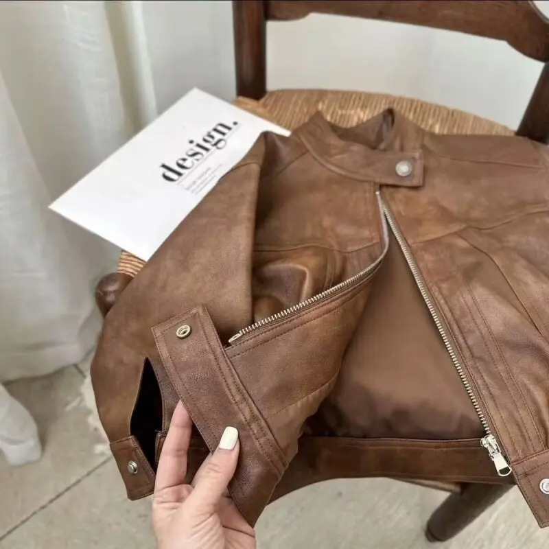 

Весенне-осенние кожаные куртки для девочек и мальчиков, новая верхняя одежда из искусственной кожи для малышей, детская одежда, пальто на молнии