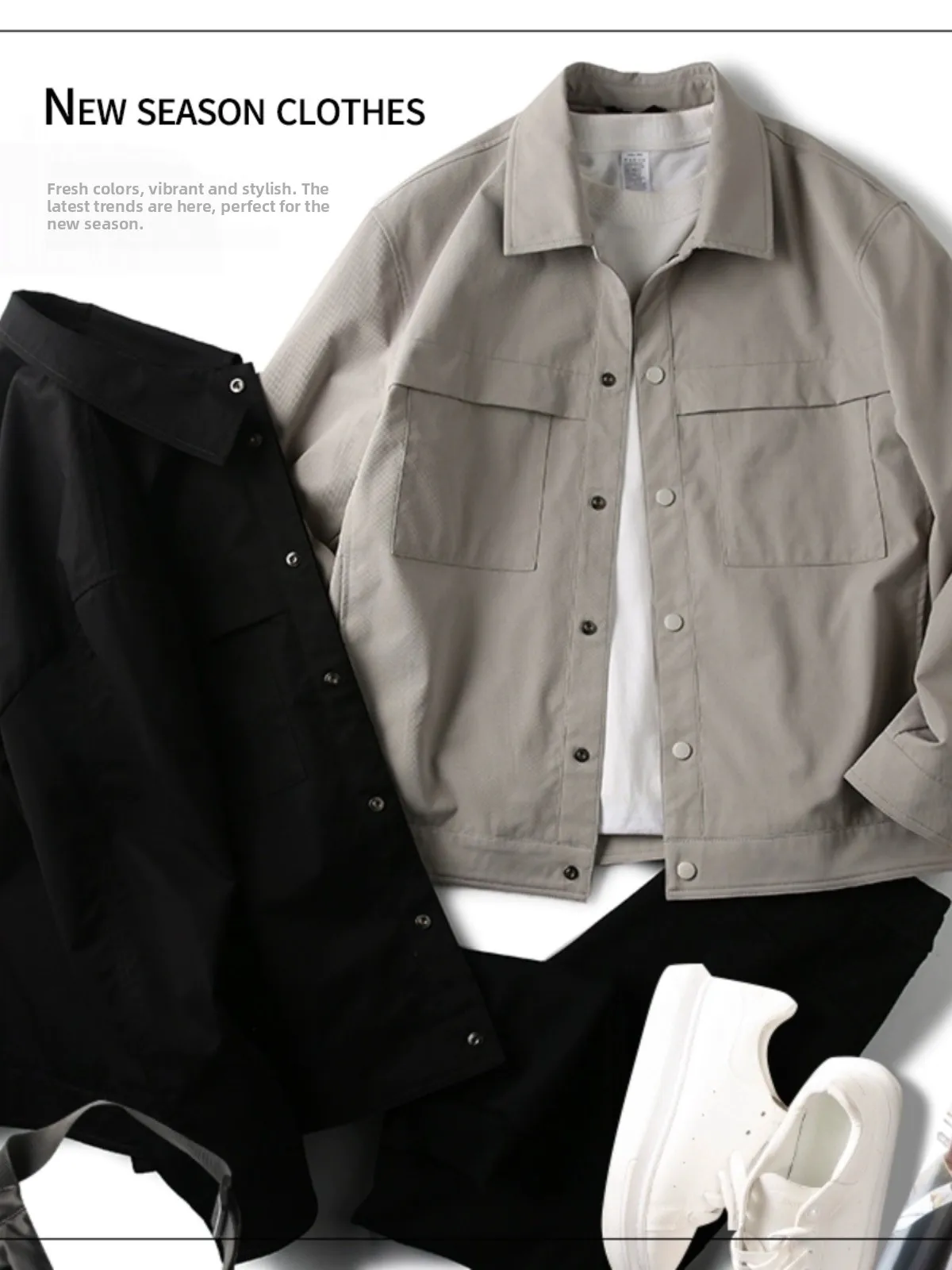 

Мужская повседневная свободная рабочая одежда в стиле ретро, однотонная верхняя одежда с лацканами, весенне-осенняя верхняя одежда, удобное классическое пальто