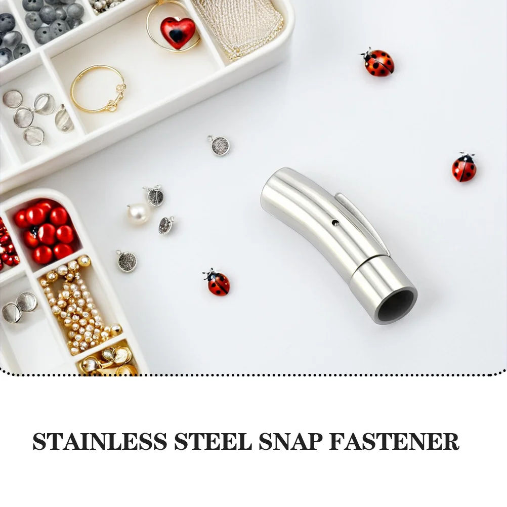 2 個ステンレス鋼磁気コードエンドクラスプ 4 ミリメートル直径 Diy のジュエリー作成ブレスレットネックレスクラフト用品