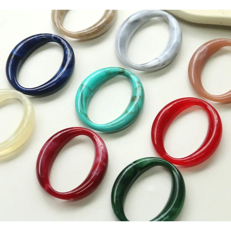 5pcs Japanese color smudge hollow circle oval box diy resin accessories earrings hairpin    material wholesale