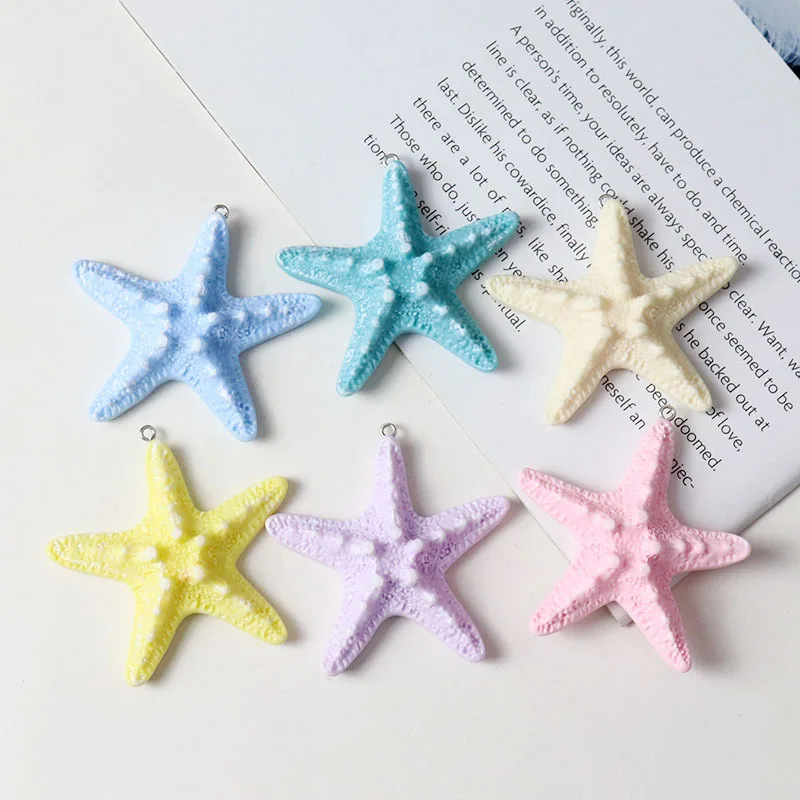 7pcs-resin-starfish-ocean-series-earrings-keychains-phone-chain-pendants-diy-jewelry-accessories