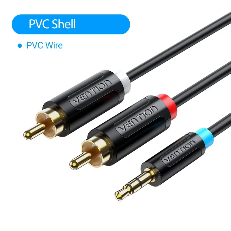Ventie 3.5mm naar 2RCA RCA Kabel Splitter RCA Jack 3.5 Kabel RCA Audio Kabel voor Smartphone Versterker Home Theater AUX Kabel RCA
