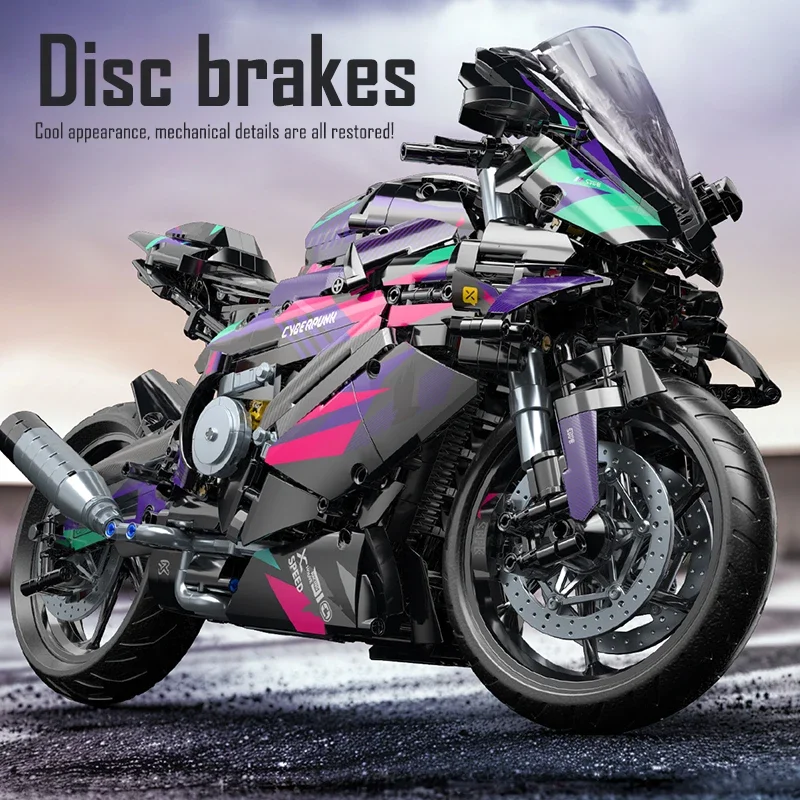 Motorcycle Building Blocks Technical City Moto Car Model 2096pcs DIY Motorbike Construction Toy Superbike Bricks Toys For Boys