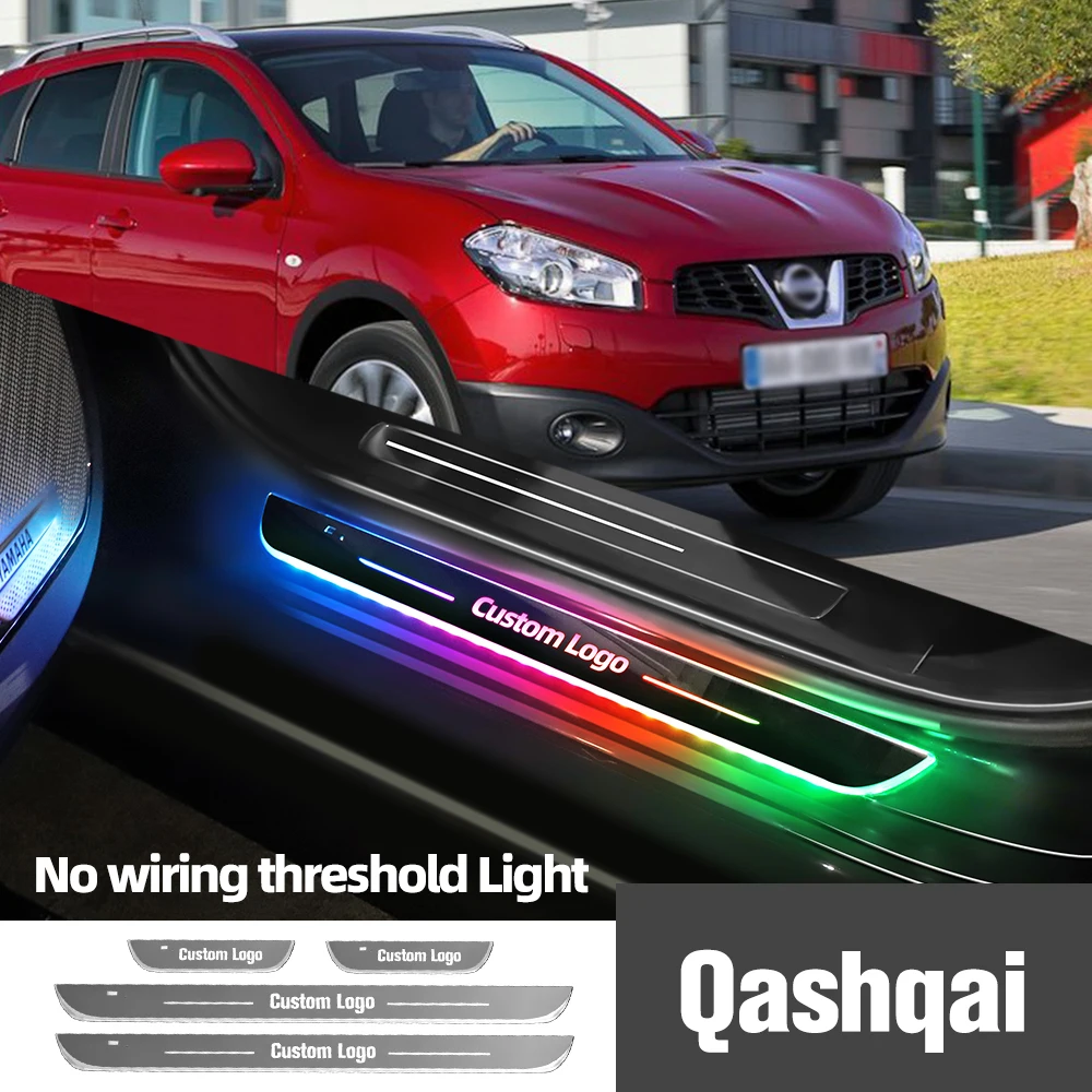 

For Nissan Qashqai J10 J11 J12 2006-2023 Car Door Sill Light Customized Logo LED Welcome Threshold Pedal Lamp Accessories