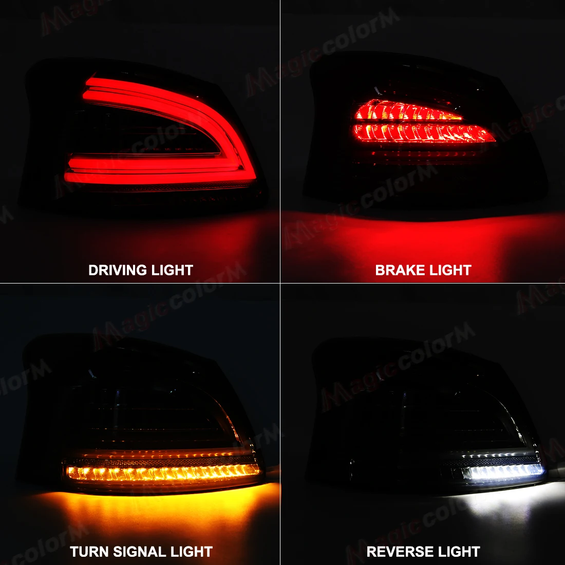 4 Functions LED Tail Lamp For Toyota Vios 2008 2009 2010 2011 2012 2013 Brake Turn Signal Light Driving Reversing Taillights