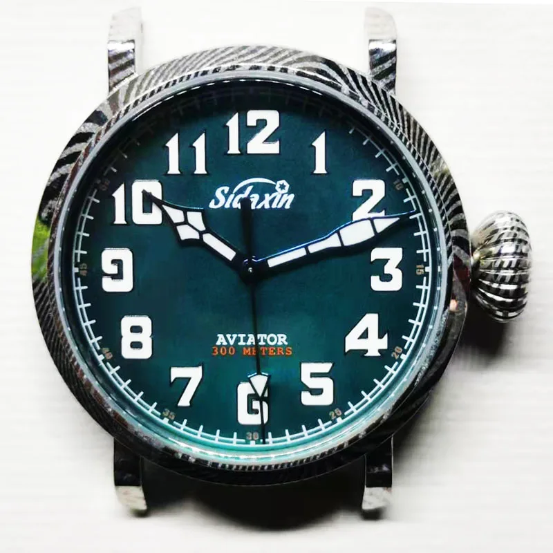

SIDAXIN мужские дайверские часы 43 мм винтажные автоматические механические наручные часы из дамасской стали 20 бар водонепроницаемые BGW9 светящиеся PT5000