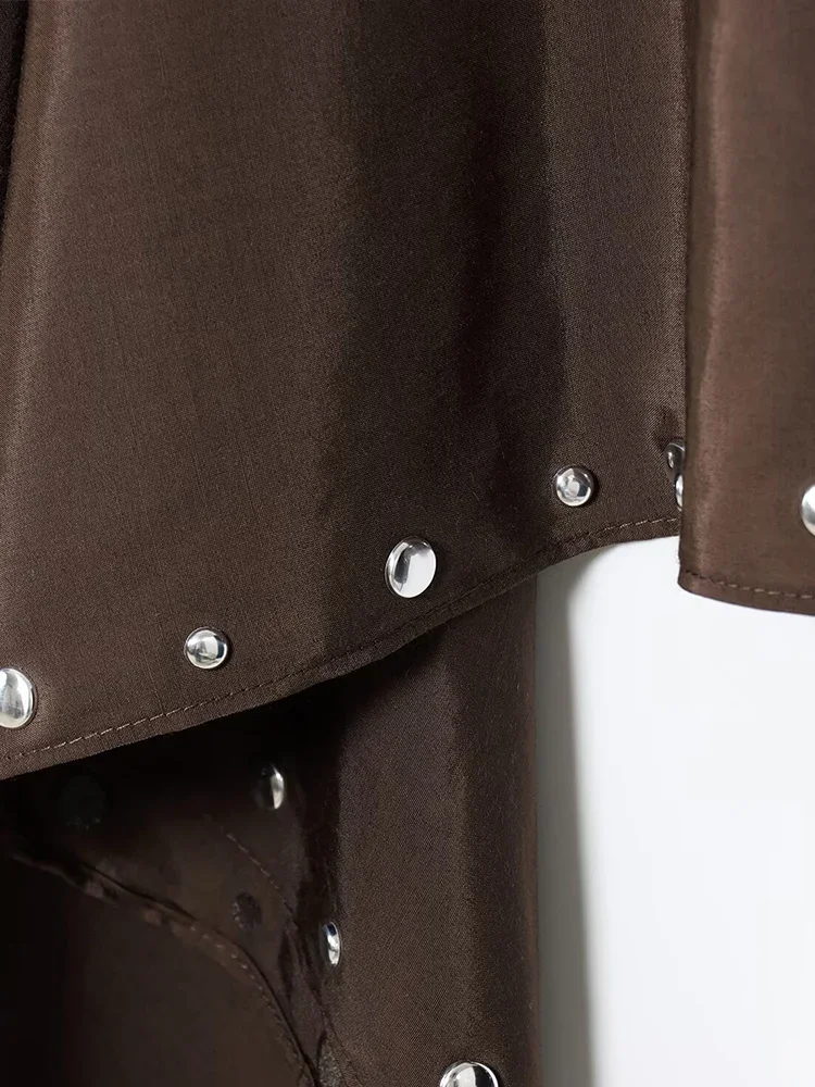 European and American style women's summer new style fashionable loose casual temperament simple rivet scarf cape coat