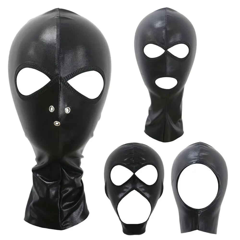 Frauen Männer Latex Cosplay Gesichts maske Unisex offene Augen und Mund atmungsaktive Kopf bedeckung für Halloween sexy Party Kostüme Zubehör