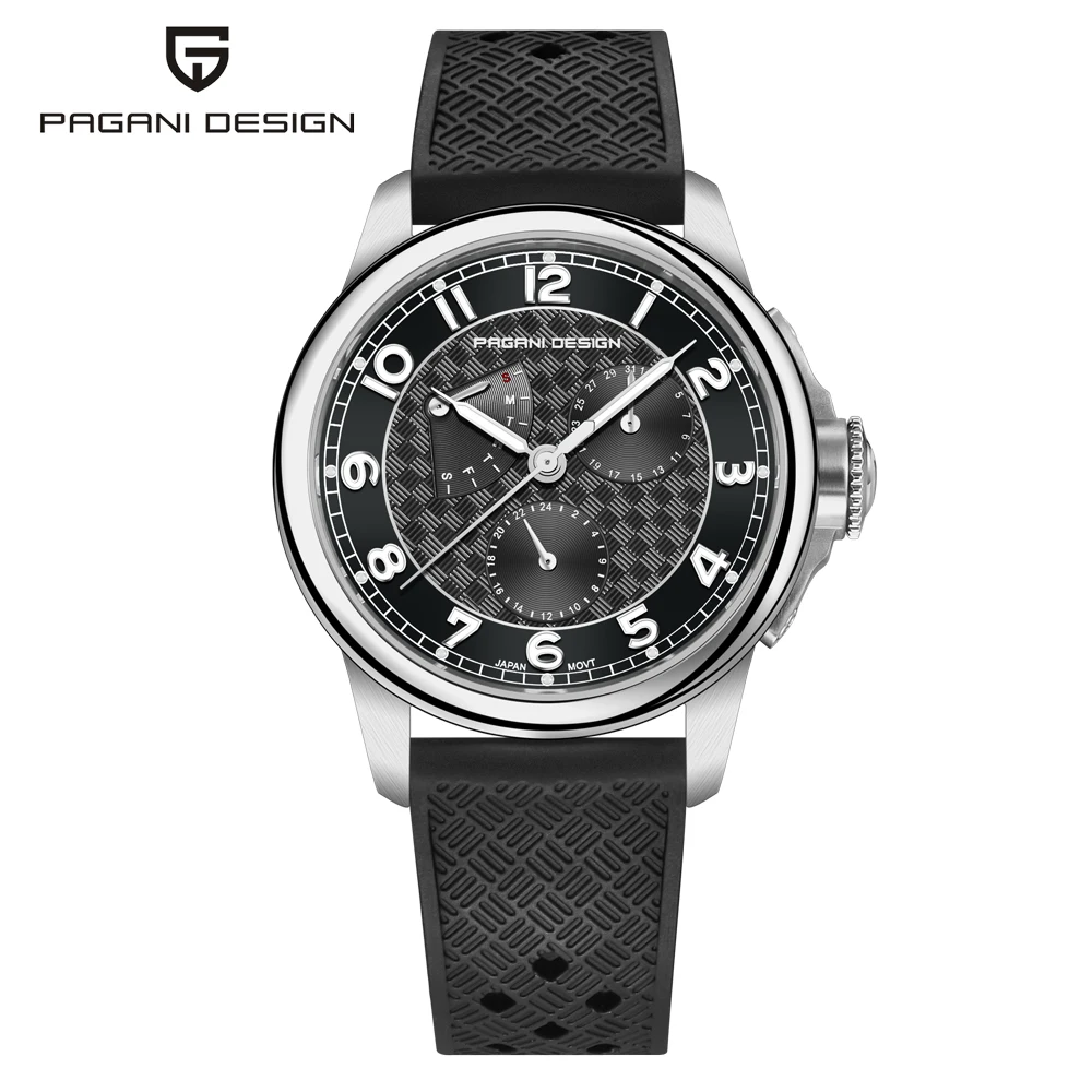 PAGANI DESIGN Luxury Smart Casual Men's Watch Multifunctional Quartz Watch Japan TMI VH88 Wristwatch Clock Sapphire Mirror