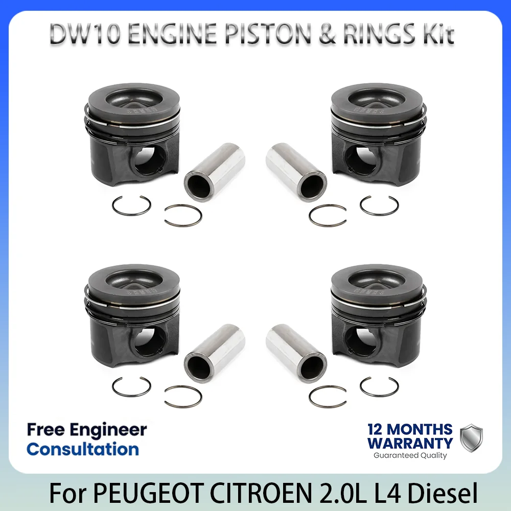 

STD 0.5 Engine Piston & Rings Set For PEUGEOT CITROEN 2.0L 2.0 L T L4 Diesel 1612731880 DW10 13-21 3008 5008 508 BOXER EXPERT