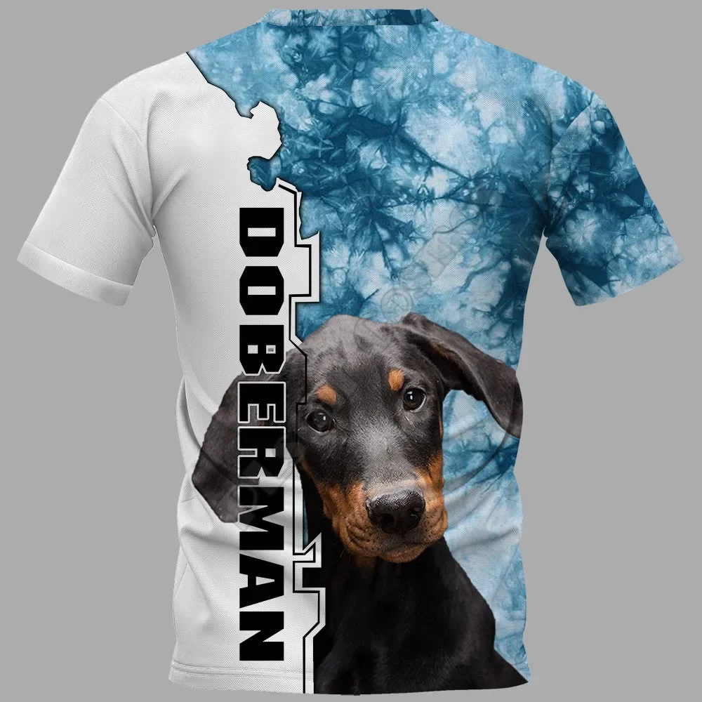 PLstar Cosmos Doberman 3D Printed t-shirt Harajuku Streetwear T shirts Funny Animal Men For Women Short Sleeve 09