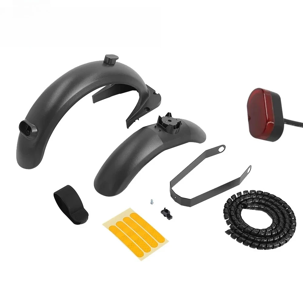 Spatbor Belakang Depan untuk Ninebot MAX G30 Lampu Belakang Peringatan E-skuter dengan Penutup Pelindung Throttle Jempol Bagian Pelindung Lumpur Ekor