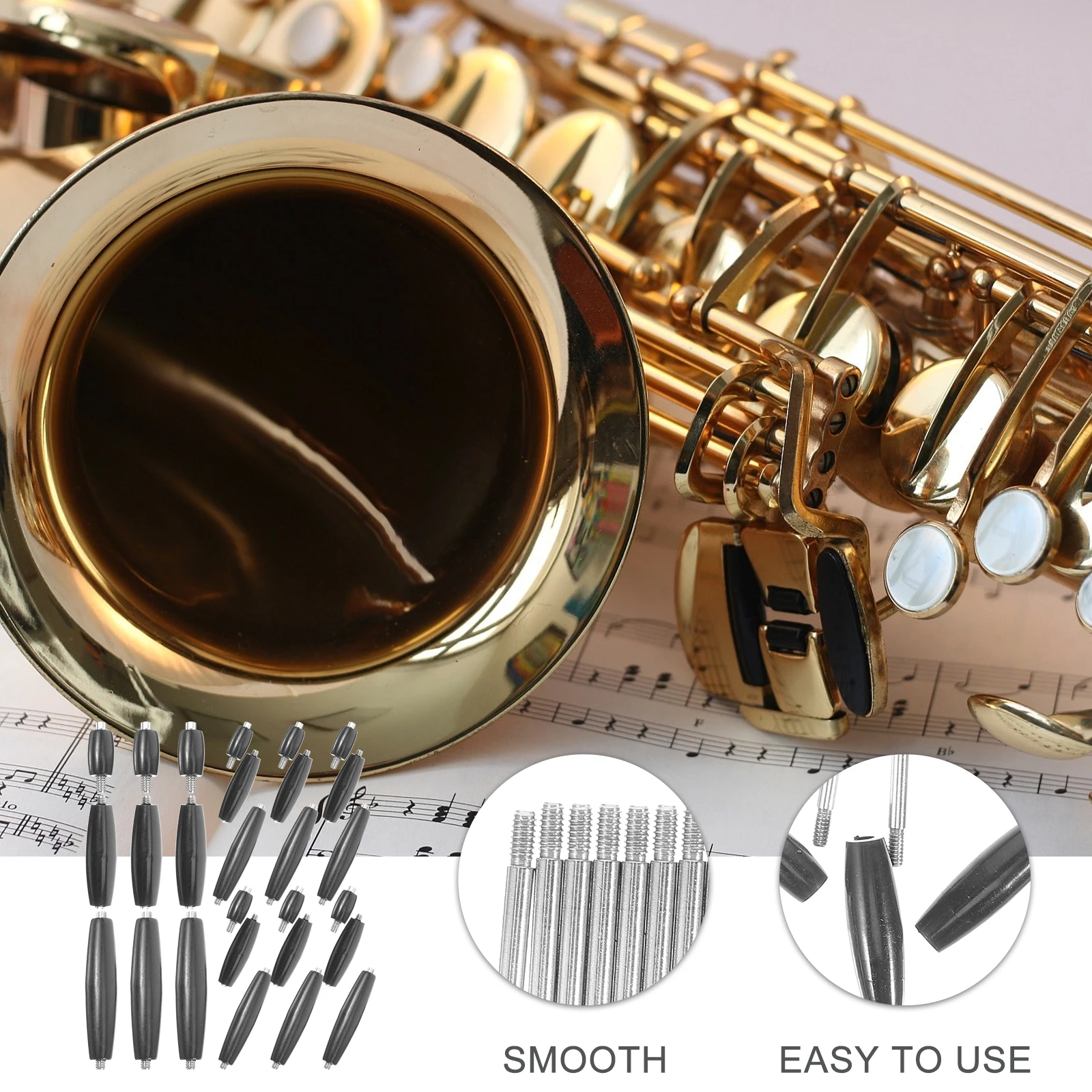 

1 set 1 Set Shaft With Rod Screw For Saxophone Replacement Part Durable Abs Metal Compact Lightweight Easy Install Reliable