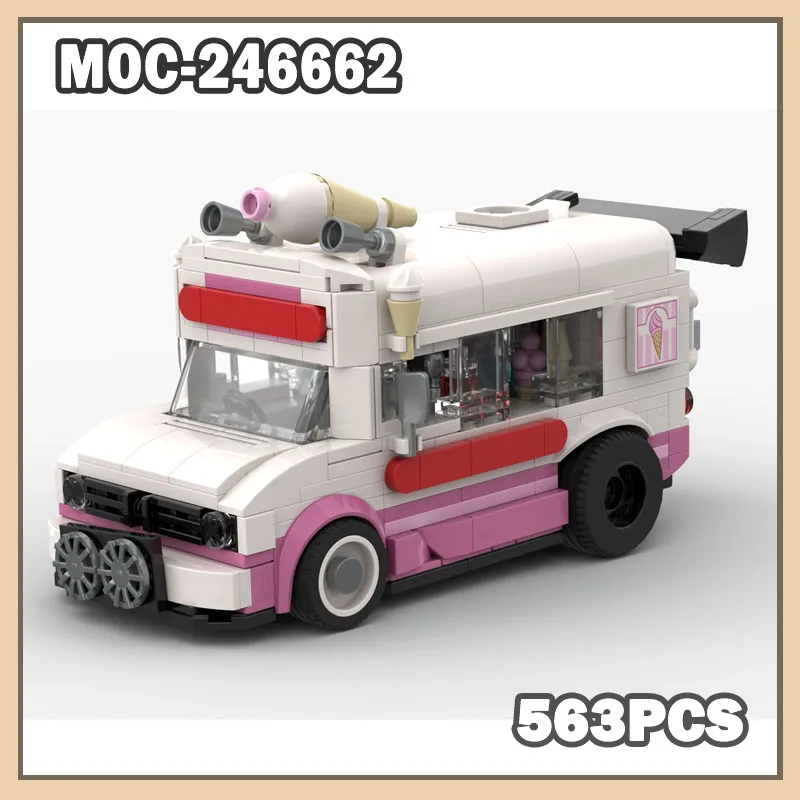 

Конструктор MOC-246662: Ракетоход-мороженое (серия MOC), креативный подарок, развивающая головоломка, 563 детали, мобильное транспортное средство, кирпичики для сборки