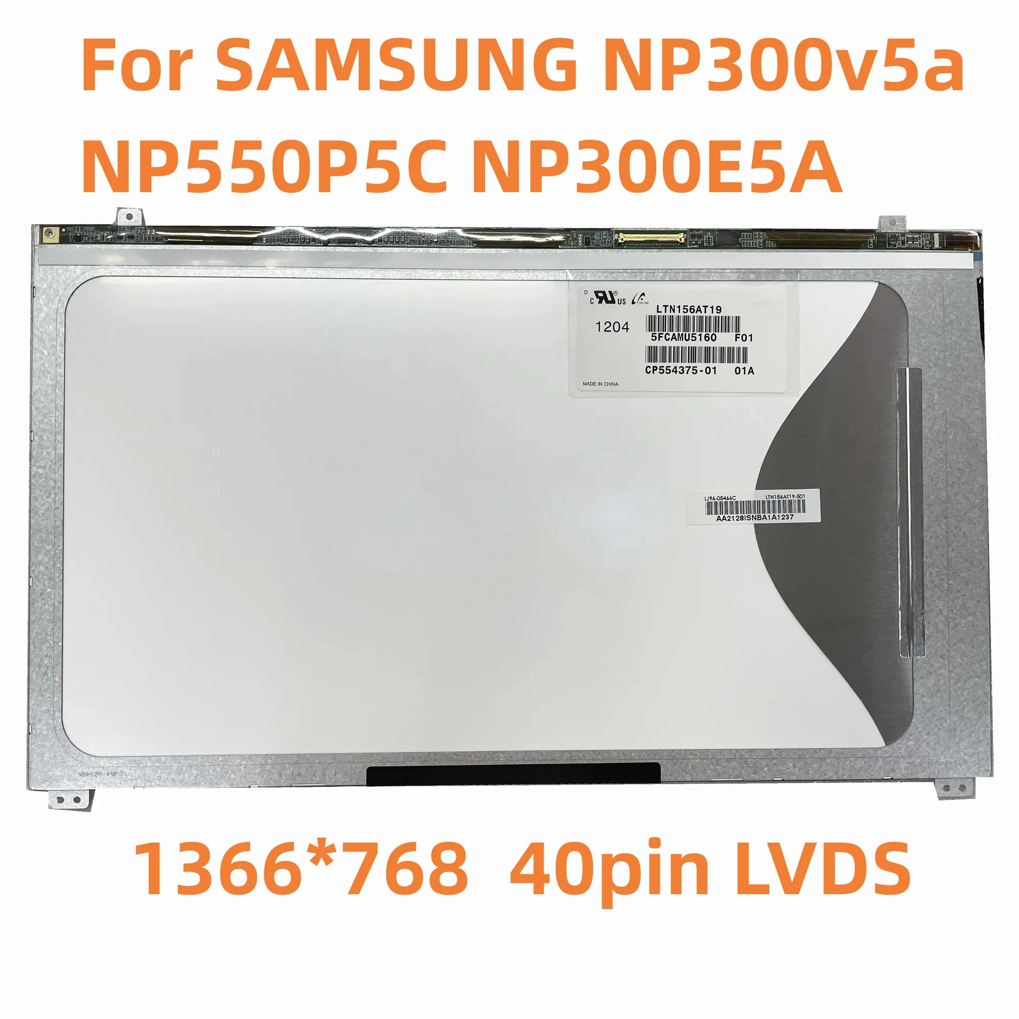 LTN156AT19-001 F01 501 801 LTN156AT18 N156BGE-L51 L52 L62 15.6 LCD Screen For SAMSUNG NP300v5a NP550P5C NP300E5A 40pin LVDS