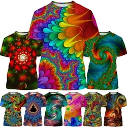 New Fashion Vintage Colorful Abstract 3D Printing Men's Short Sleeve T-Shirt Hip Hop Vertigo Hypnotic Unisex Casual Tees T Shirt