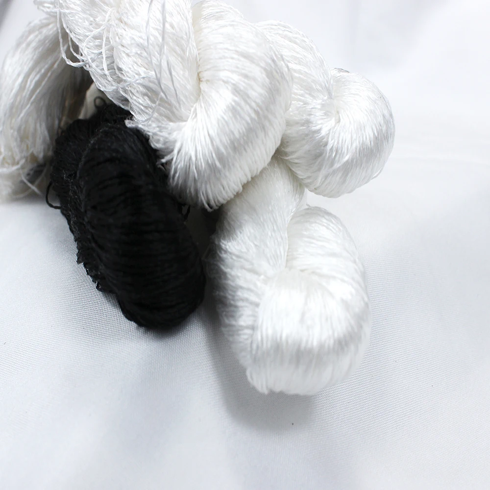 1pcs 400m 100% silk thread silk embroidery thread   hand embroidery embroider cross stitch black white 4 pure colors - Image 2