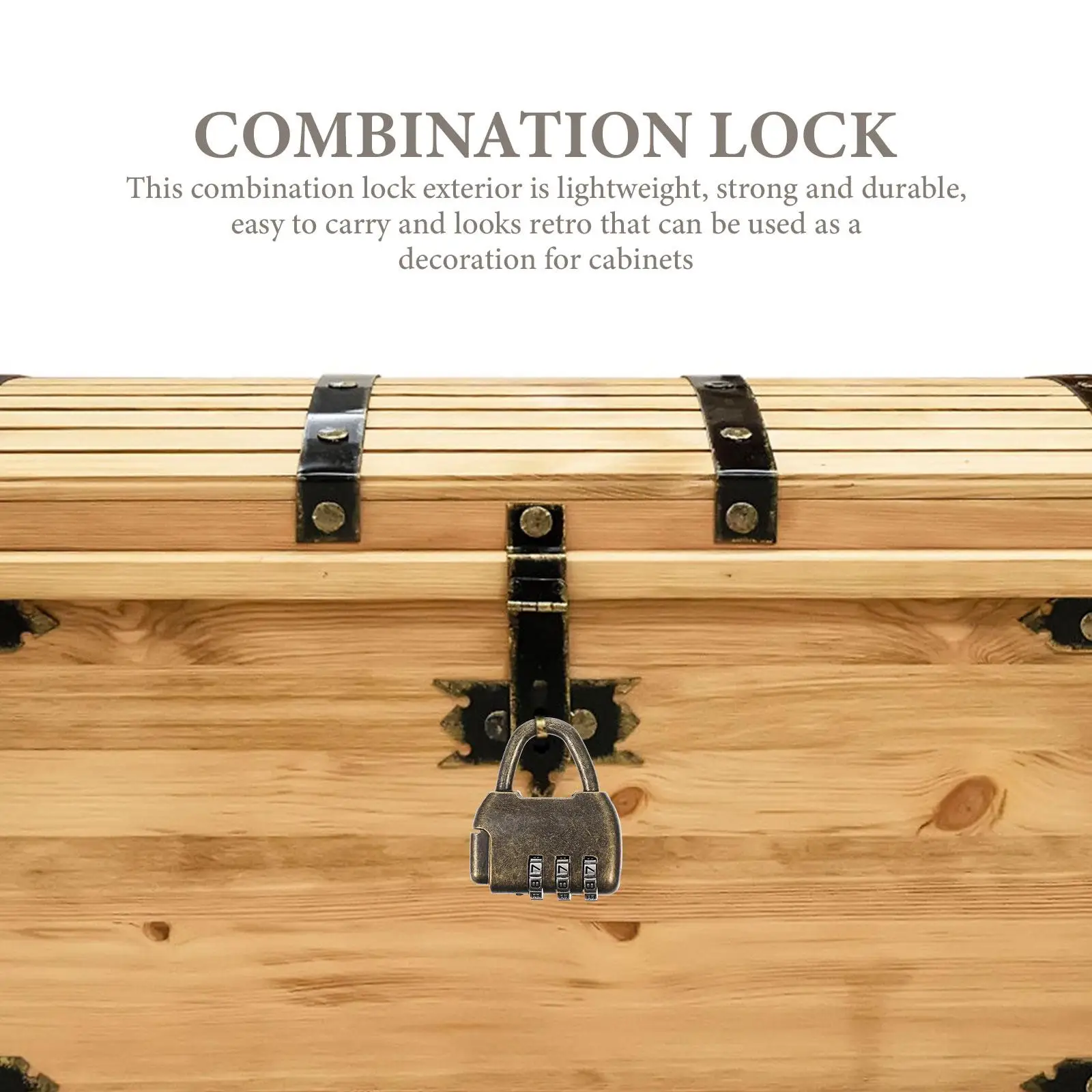 

4 Pcs Digital Code Lock Retro Combination Vintage Decorative Zinc Alloy Padlock for Cabinet Drawer Luggage Bag Suitcase Backpack