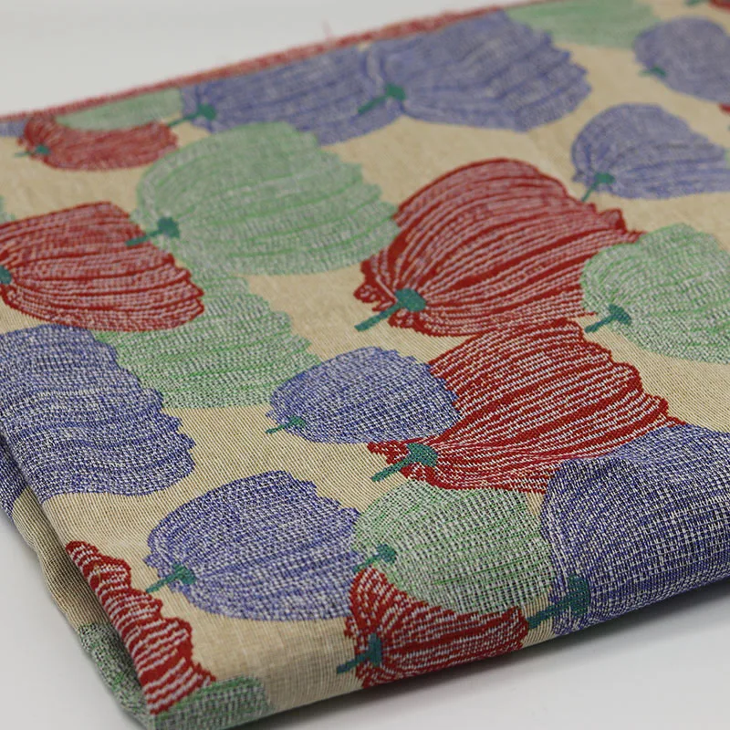 

Imitation Cotton Linen Yarn Dyed Jacquard Fabric Pumpkin Pattern Thickened for Clothing Designer Diy Sewing By The Meter Cloth