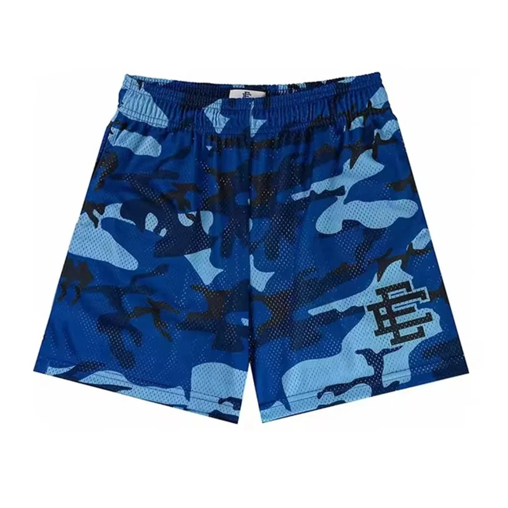 New summer Eric Emanuel EE camouflage mesh shorts classic print fitness shorts men\'s fitness basketball sports beach shorts