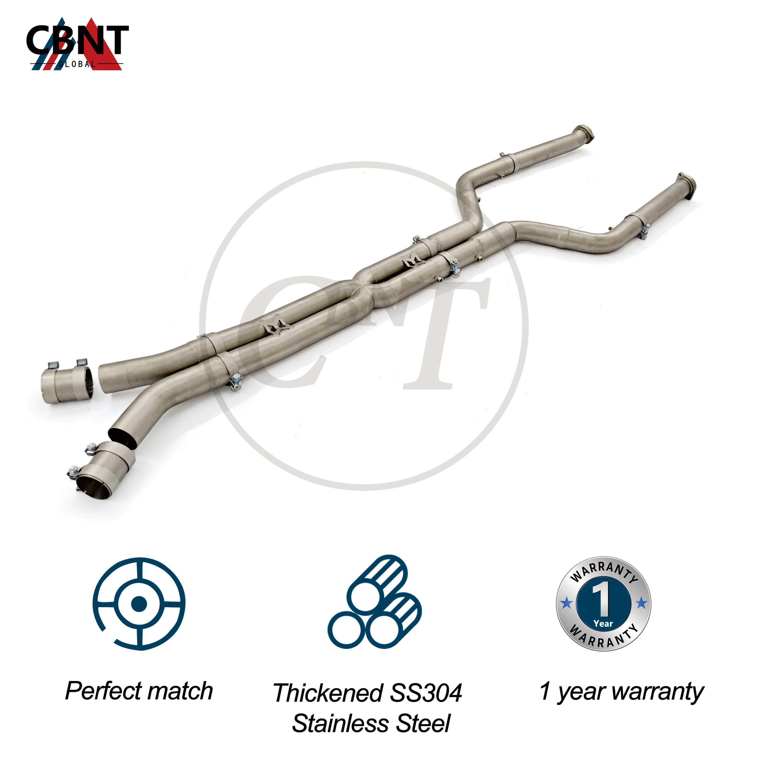 CBNT High Quality SS304 Exhaust Midpipe for BMW G09 XM S68 4.4TT V8 Performance X Pipe Midpipe with Resonators Exhaust Systems