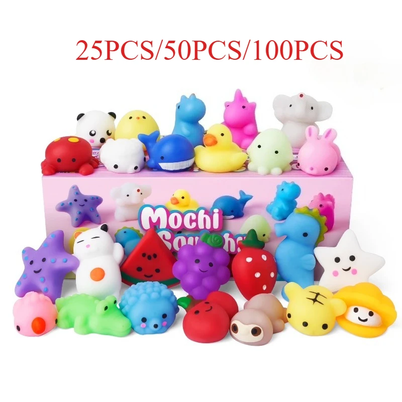 Mini Mochi Squishy Toys Set Party Favors for Kids Kawaii Squishy Stress Relief Toys Birthday Gifts Classroom Prizes