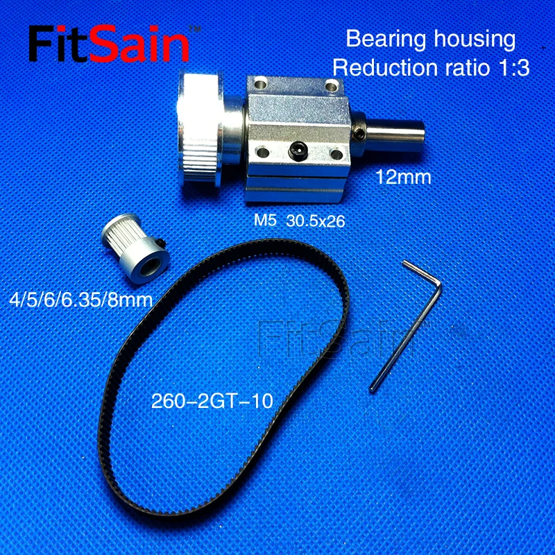 FitSain - Motor bearing seat 1:3 reduction spindle seat table saw timing pulley belt pulley