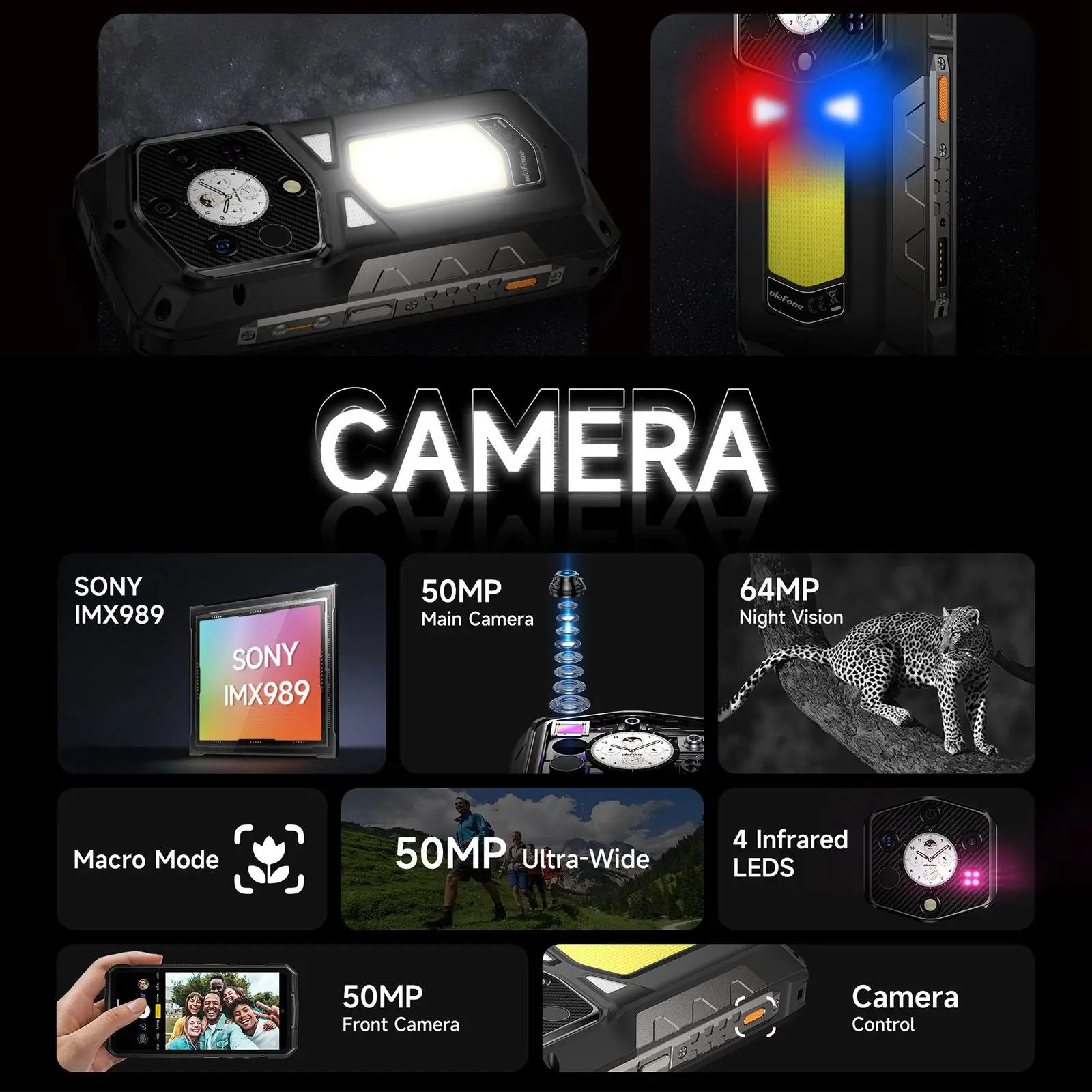 Ulefone Armor 29 Pro Robustes Telefon Nachtsicht 16 GB + 512 GB 6,67 Zoll Android15 MTk Dimensity 7400 21200 mAh 5G NFC Smartphone