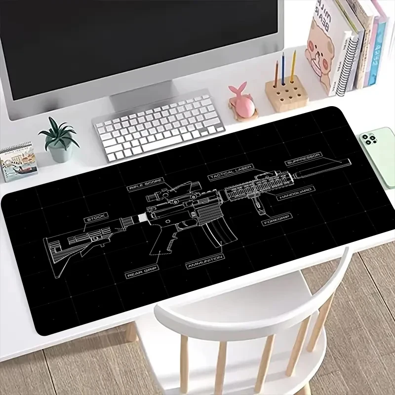 

Введение изображения огнестрельного оружия Коврик для игровой мыши Большой коврик для мыши Большой настольный коврик Нескользящий резиновый коврик для мыши Большие коврики для клавиатуры