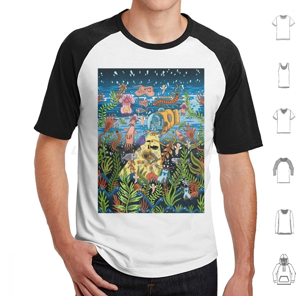 

Deep Blue Sea T Shirt Big Size 100% Cotton Deep Sea Ocean Nature Sea Life Fish Explore Journey Adventure Detailed Bold Graphic