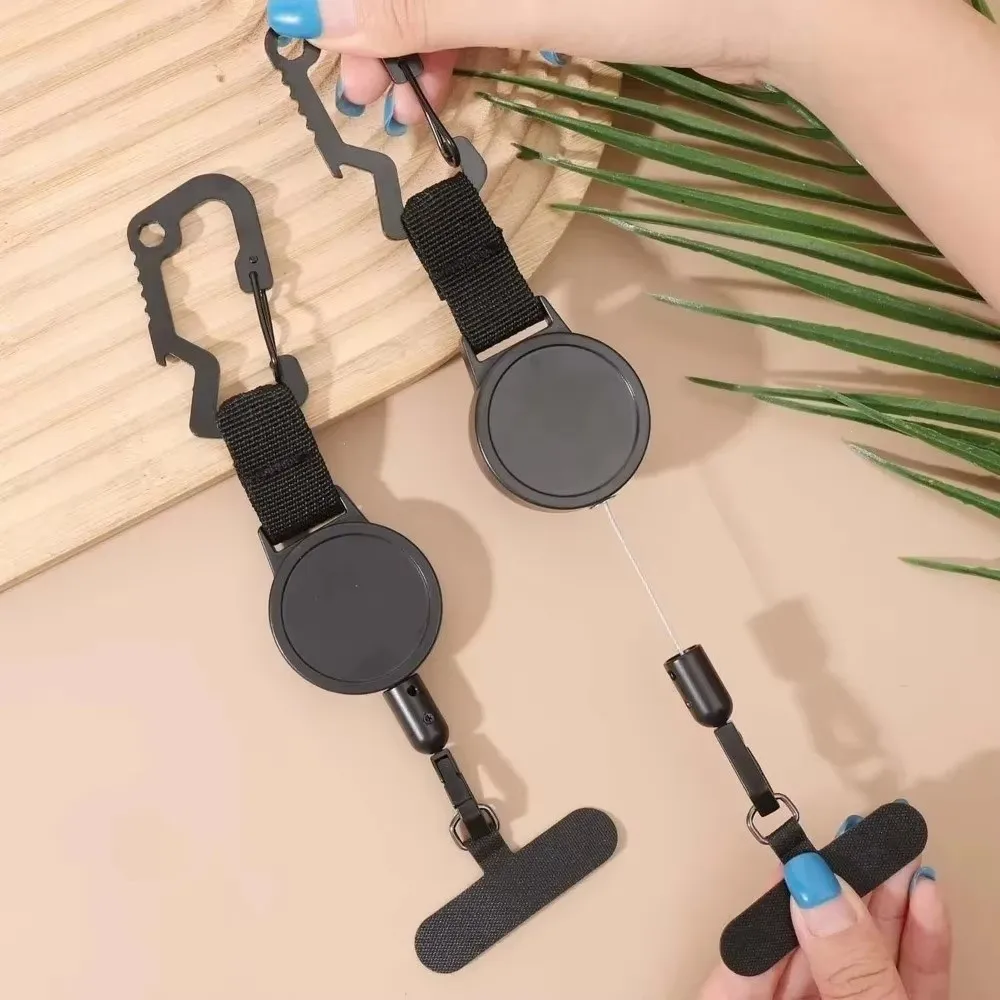Heavy Duty Retractable Phone Lanyard Steel Cable 360 Rotation Anti-Theft Phone Holder Retractable Design Belt Clip